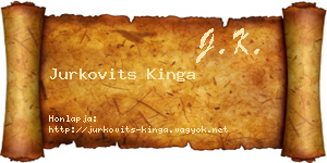 Jurkovits Kinga névjegykártya